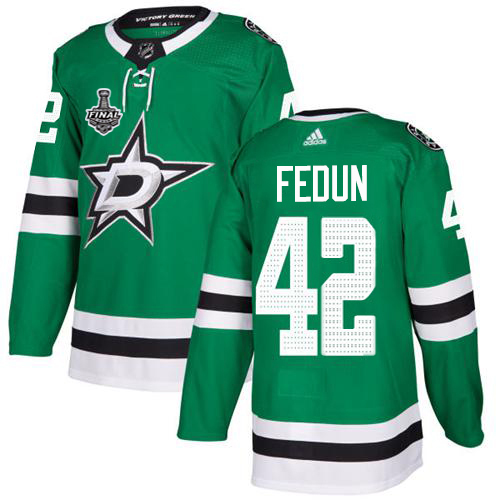 Adidas Men Dallas Stars #42 Taylor Fedun Green Home Authentic 2020 Stanley Cup Final Stitched NHL Jersey